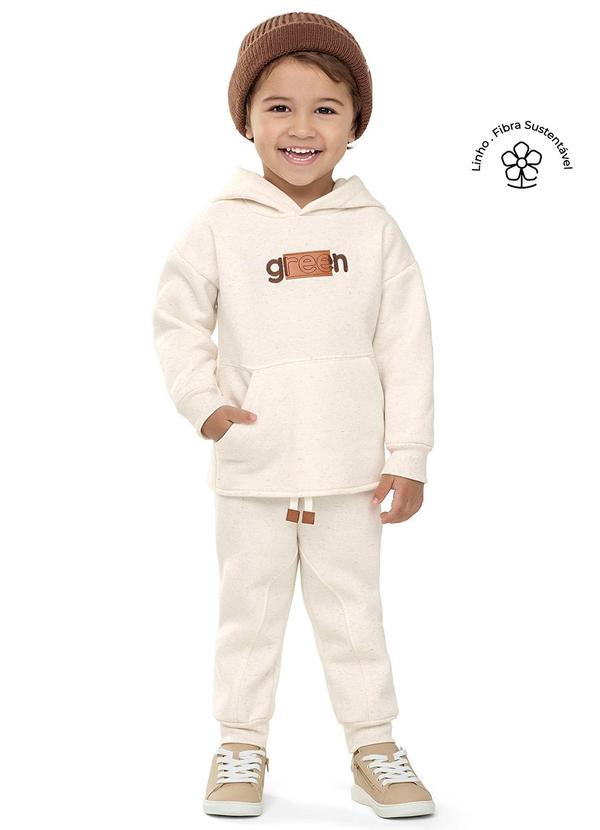 Conjunto Infantil Menino Moletom Linho Bege