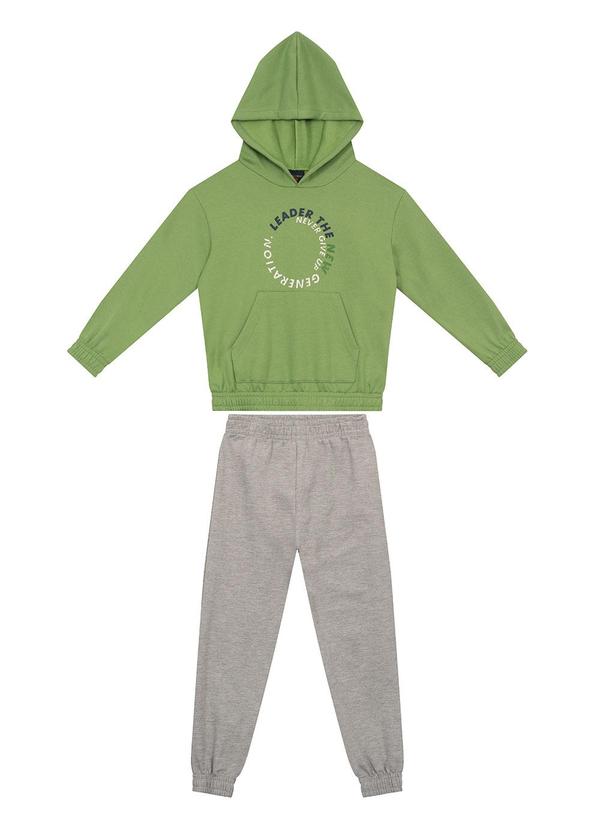 Vista 2 Conjunto Infantil Menino Moletom Verde Pulla Bulla Pulla Bulla