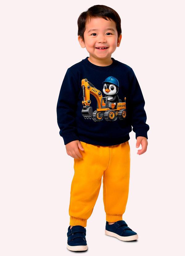 Conjunto Infantil Menino Pinguim Azul