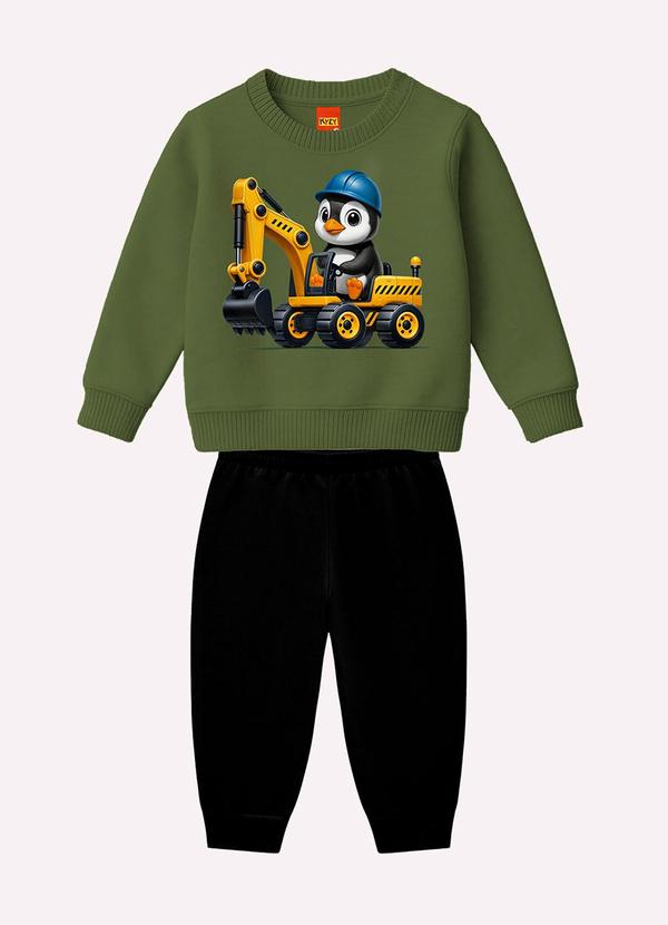 Conjunto Infantil Menino Pinguim Verde