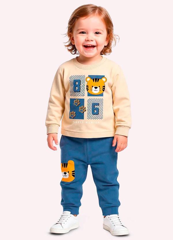 Conjunto Infantil Menino Tigre Bege
