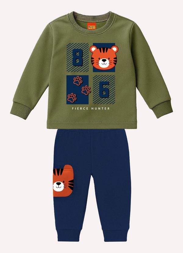 Conjunto Infantil Menino Tigre Verde