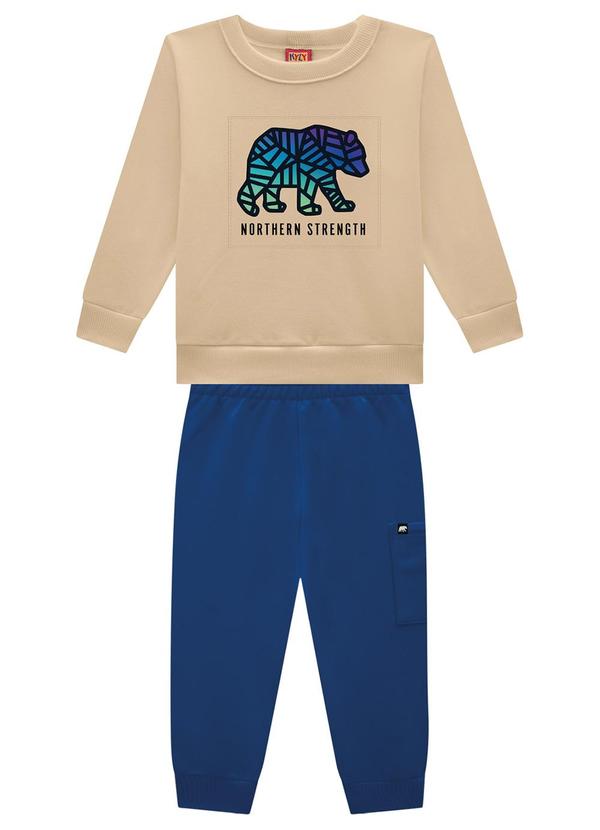 Vista 2 Conjunto Infantil Menino Urso Bege Kyly Kyly