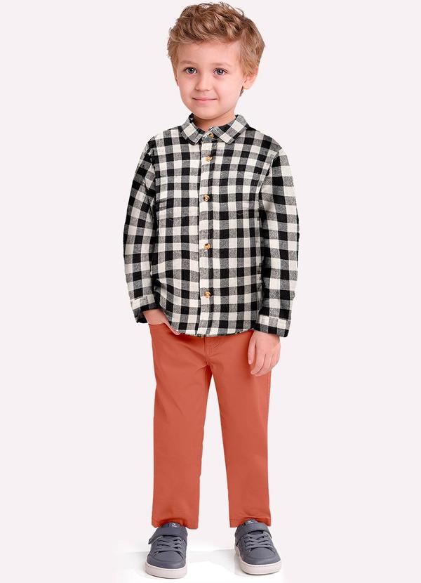 Conjunto Infantil Menino Xadrez Preto