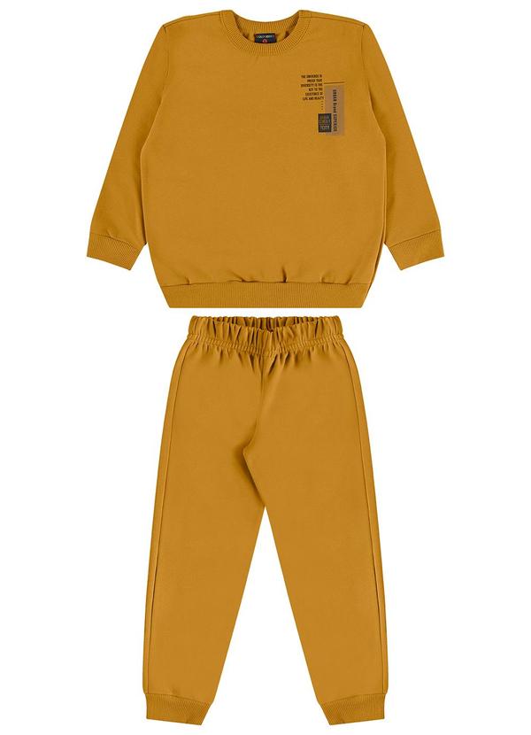 Vista 2 Conjunto Infantil Moletom Felpado Marrom GULOSEIMA GULOSEIMA
