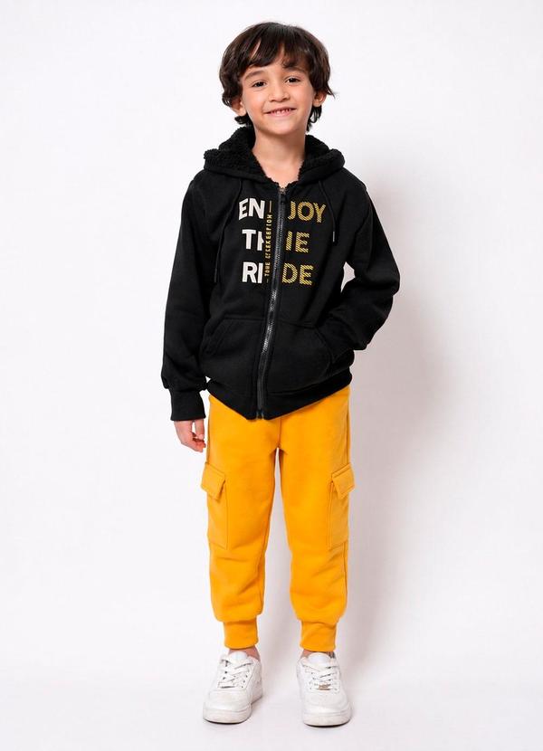 Conjunto Infantil Moletom Peluciado Preto