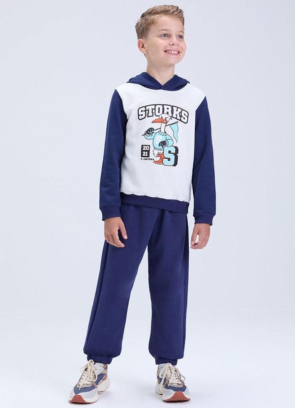 Conjunto Infantil Moletom Storks Inverno Marinho