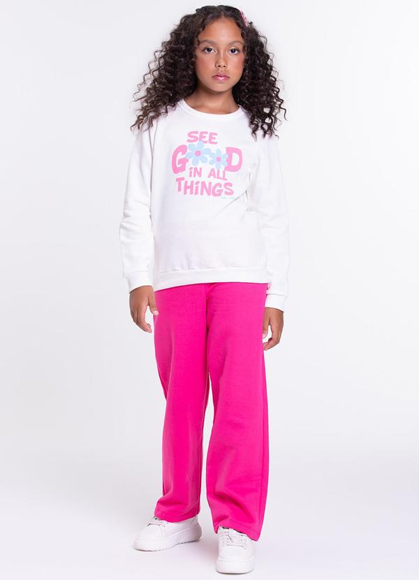 Vista 2 Conjunto Infantil Wide Leg See Good Off-White VIDA COSTEIRA VIDA COSTEIRA
