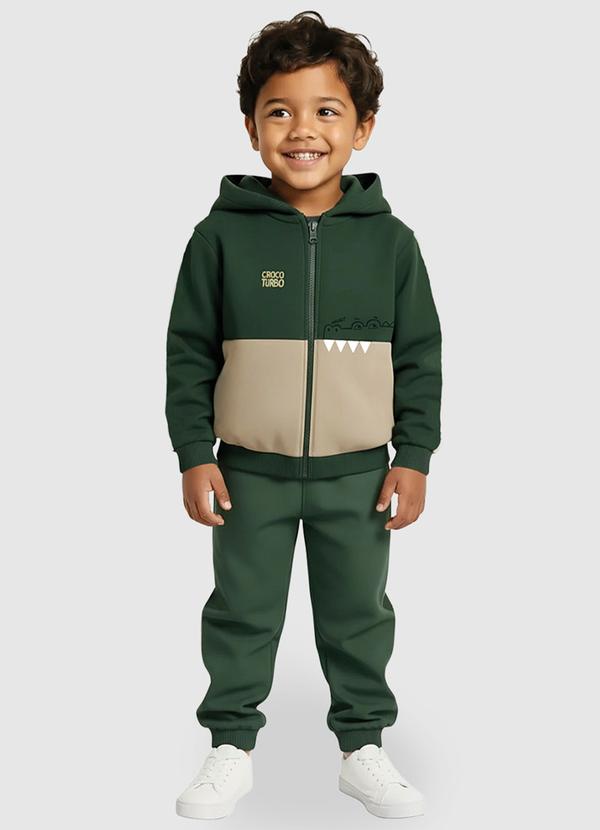Conjunto Jacaré com Aplique Verde Escuro