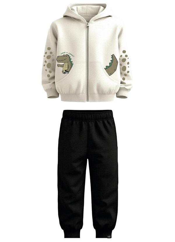 Conjunto Jacaré em Moletinho Creme