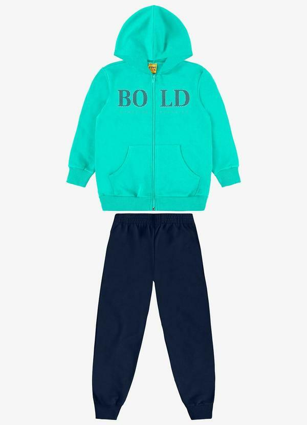 Conjunto Jaqueta Capuz e Calça Moletom Verde