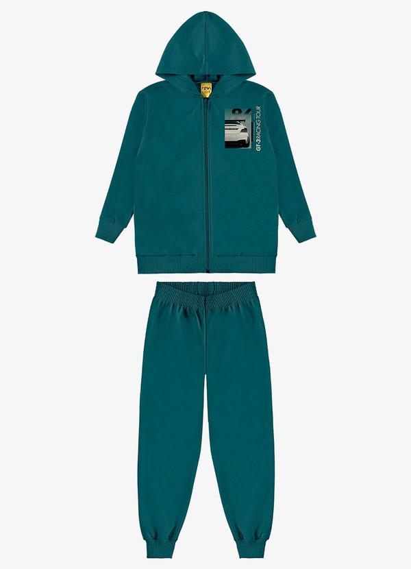 Conjunto Jaqueta com Capuz e Calça Verde