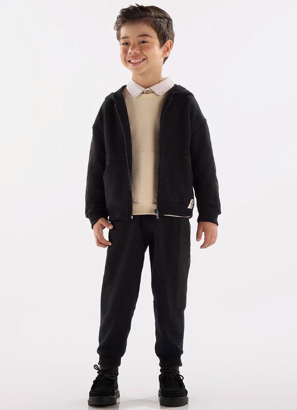 Conjunto Jaqueta e Calça Menino Preto
