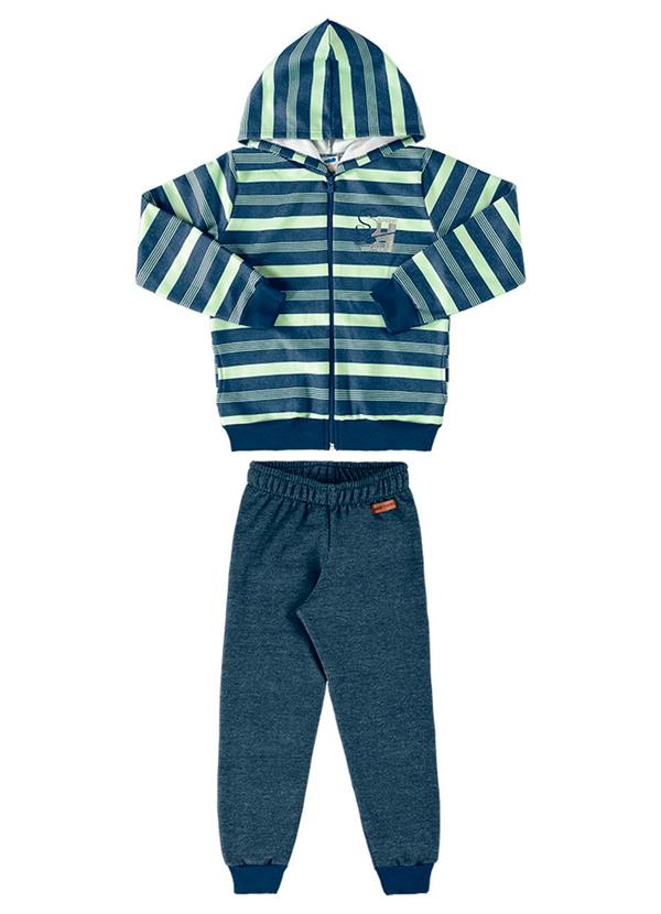 Conjunto Jaqueta e Calça Moletom Jeans Azul