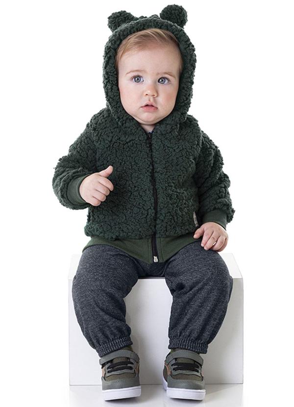 Conjunto Jaqueta e Calça Moletom Jeans Verde