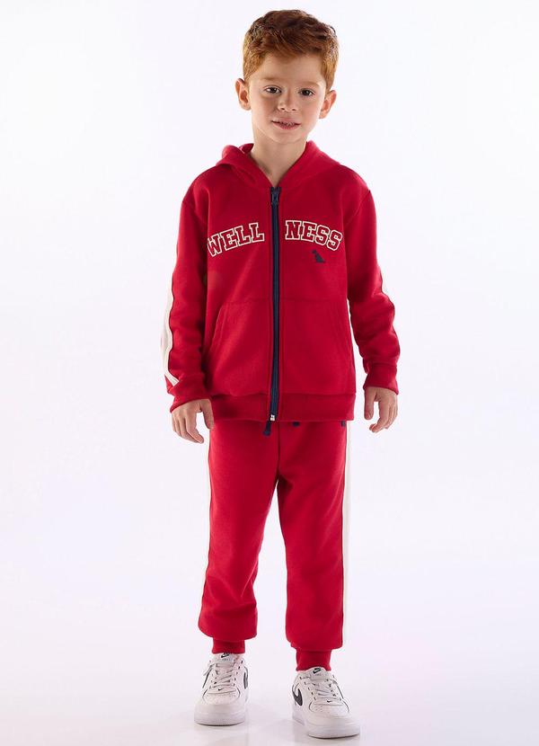 Conjunto Jaqueta e Calça Moletom Vermelho
