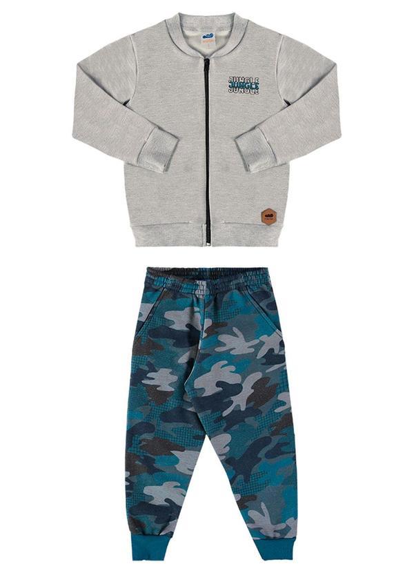 Conjunto Jaqueta e Calça Moleton Street Cinza