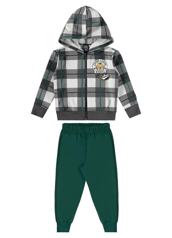 Conjunto Jaqueta Xadrez Calça Cinza