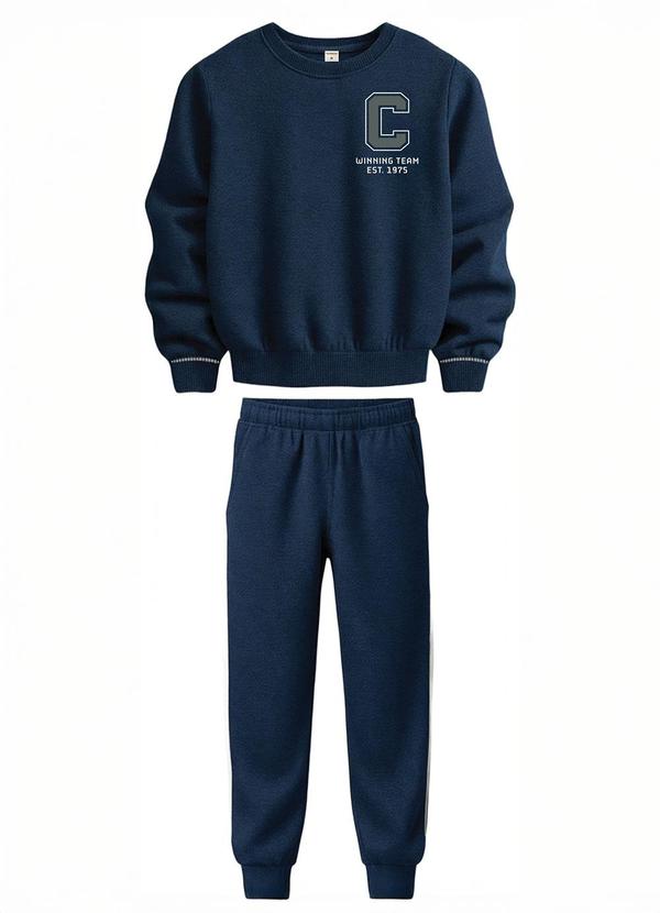 Conjunto Jogger Winning Team em Moletom Azul