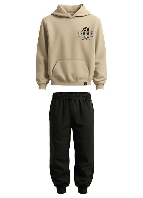Conjunto League Football em Moletom Areia