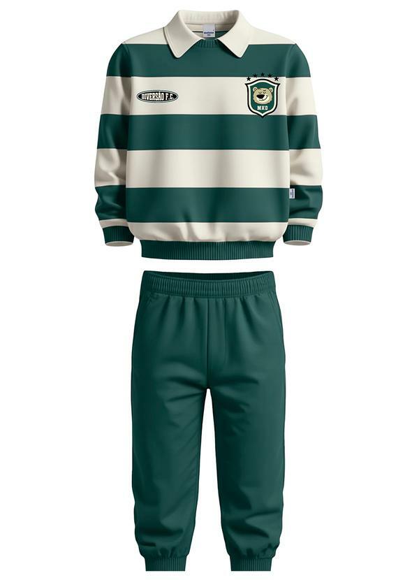 Conjunto Listrado com Brasão Verde