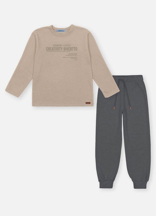 Conjunto Longo Infantil Menino Creativity Bege