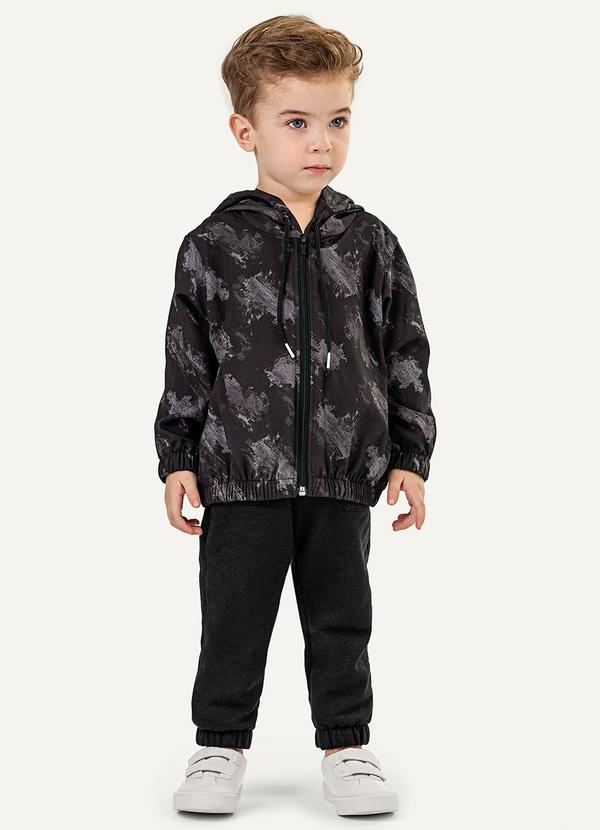 Conjunto Longo Infantil Menino Estampado Preto