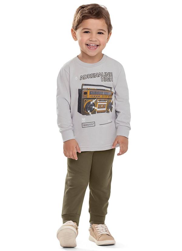 Conjunto Longo Infantil Menino Rádio Cinza