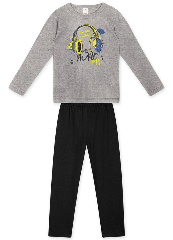 Vista 2 Conjunto Longo Moletom Infantil Masculino Cinza Marisol Play Marisol Play