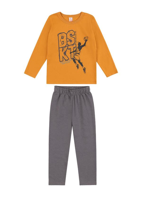 Conjunto Longo Moletom Menino Marisol Laranja