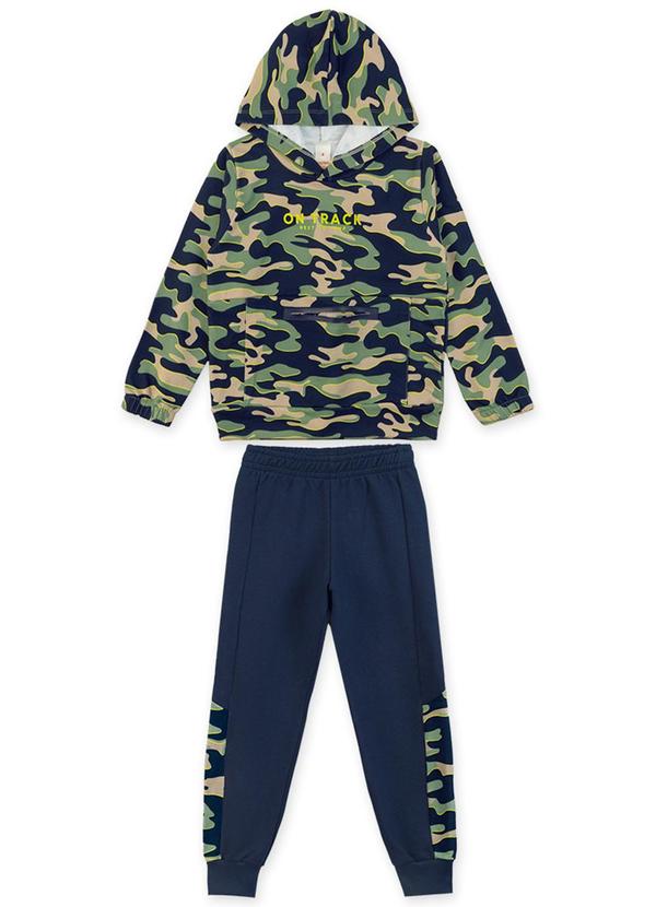 Conjunto Longo Moletom Militar On Track Azul