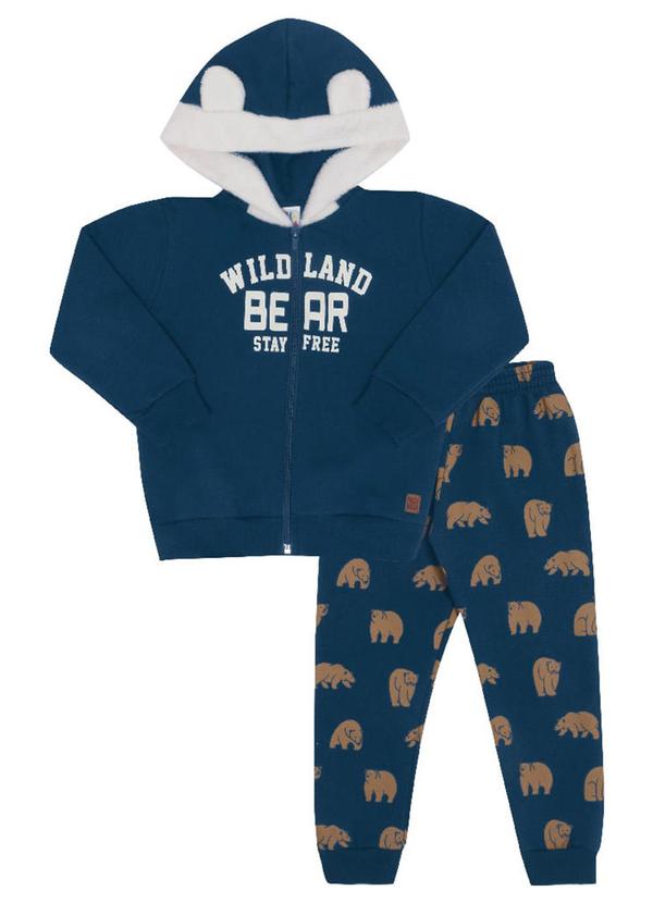 Conjunto Manga Longa Menino Azul