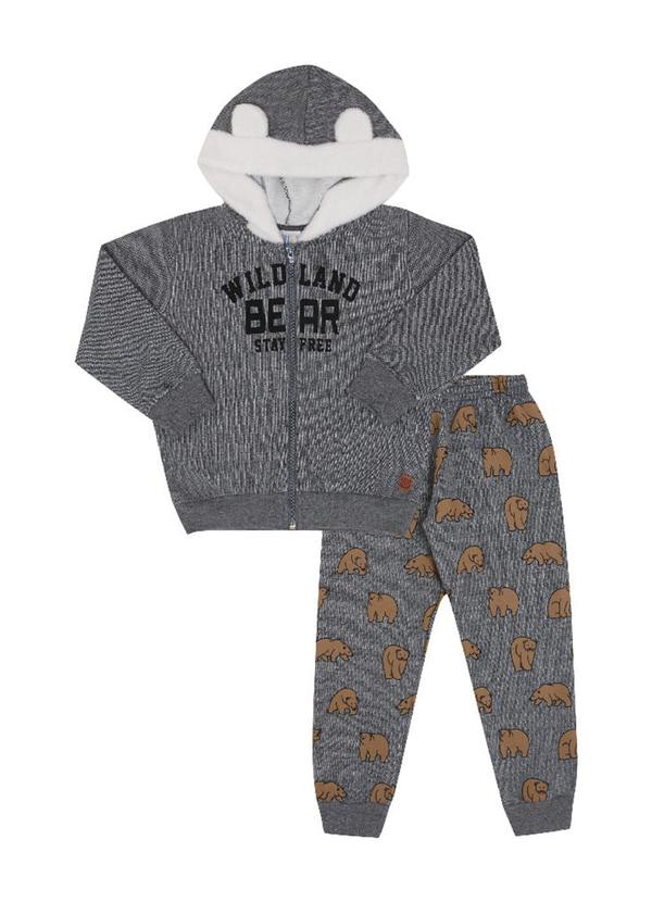 Conjunto Manga Longa Menino Cinza