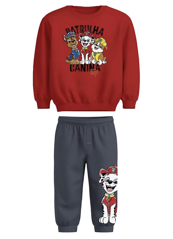 Conjunto Marshall® em Moletom Flanelado Vermelho
