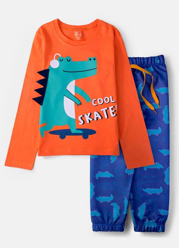 Vista 2 Conjunto Masculino Cool Skater Laranja
