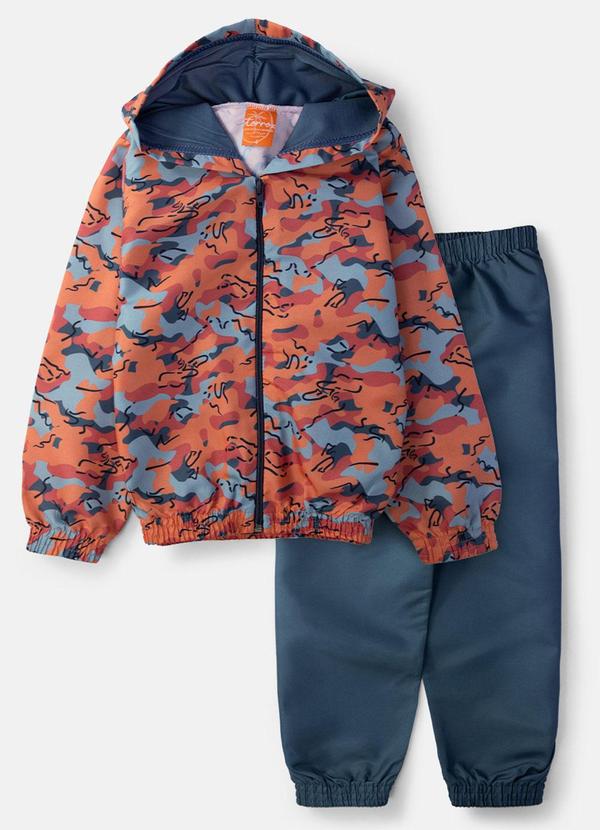 Vista 2 Conjunto Masculino Corta Vento Camuflado Laranja Torrox Torrox