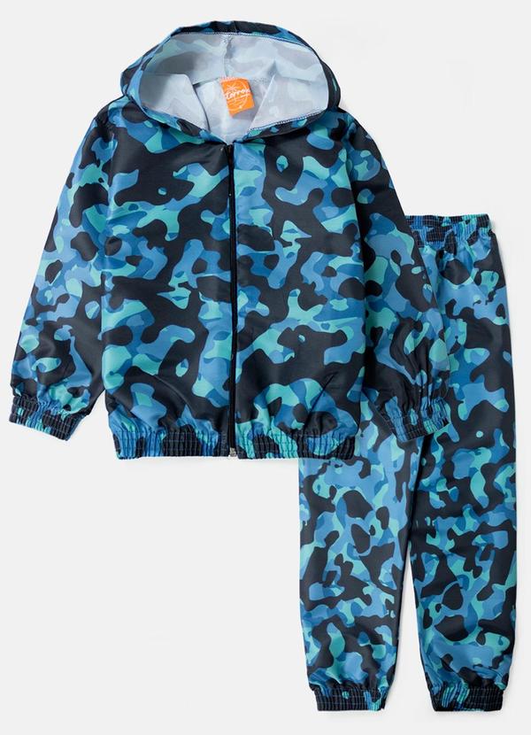 Vista 2 Conjunto Masculino Corta Vento Camuflado Preto Torrox Torrox