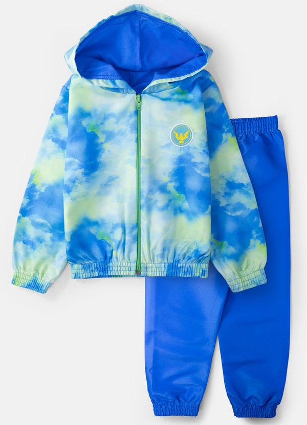 Conjunto Masculino Corta Vento Tie Dye Royal