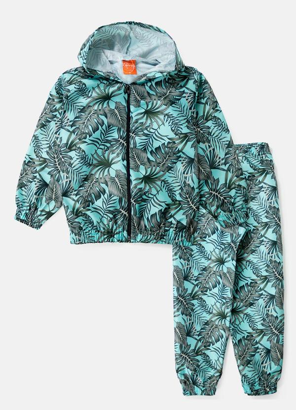 Vista 2 Conjunto Masculino Corta Vento Verde Água Torrox Torrox