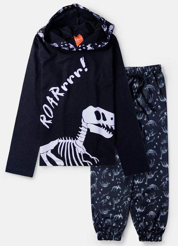 Vista 2 Conjunto Masculino Dino Roar Preto Torrox Torrox