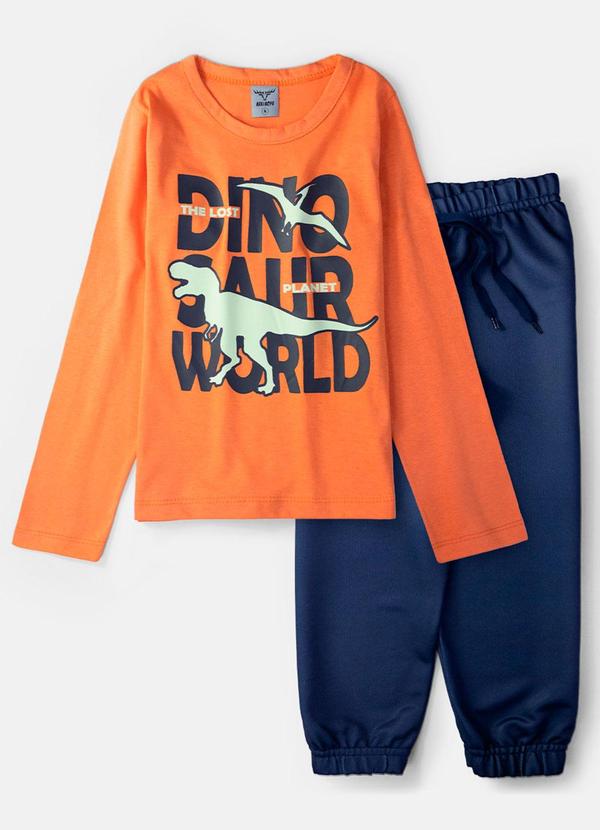 Vista 2 Conjunto Masculino Dinosaur Laranja Keki Boys Keki Boys