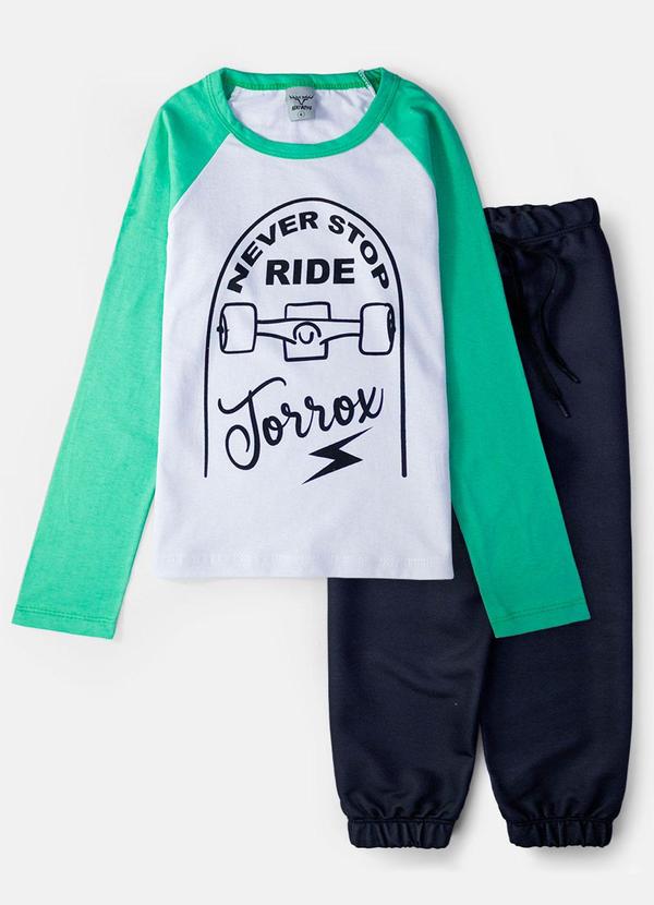 Vista 2 Conjunto Masculino Never Stop Branco Keki Boys Keki Boys