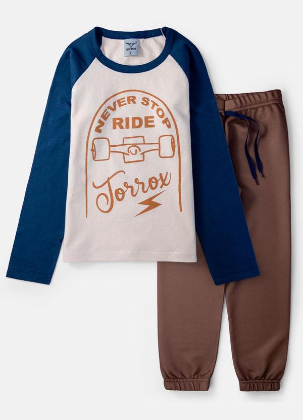 Vista 2 Conjunto Masculino Never Stop Caqui Keki Boys Keki Boys