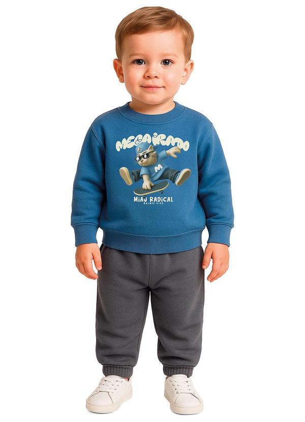Conjunto Mega Irado em Moletom Azul