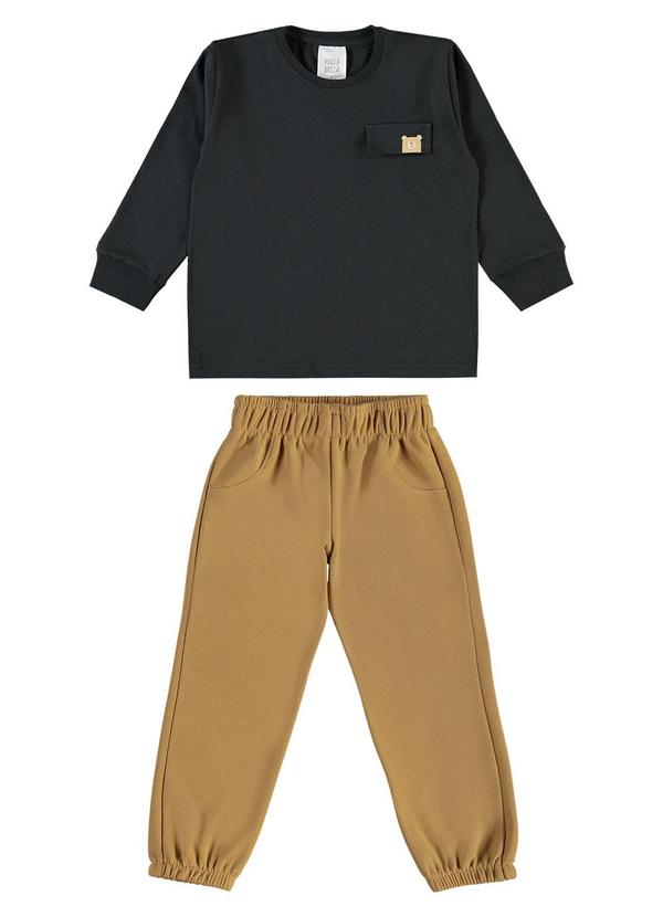 Conjunto Meia Malha Preto