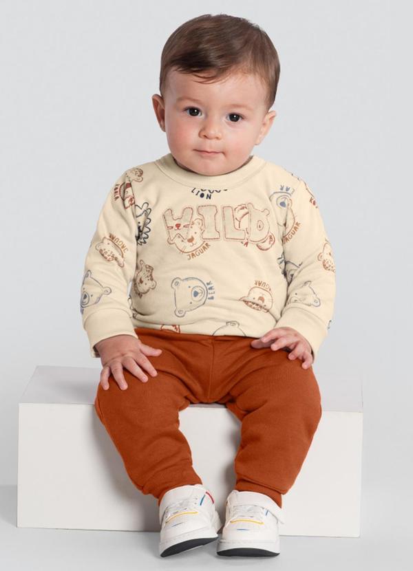 Vista 2 Conjunto Menino Animais Natural Brandili Baby Brandili Baby