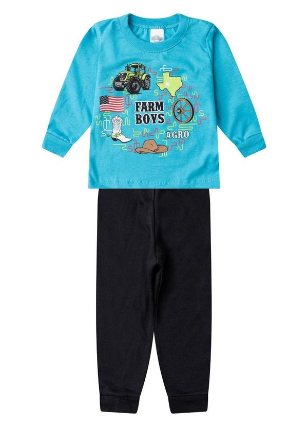 Conjunto Menino Blusa Longa e Calça Azul