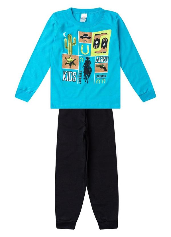 Conjunto Menino Blusa Longa e Calça Azul