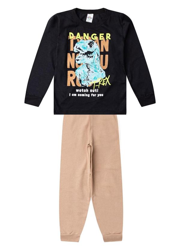 Conjunto Menino Blusa Longa e Calça Preto