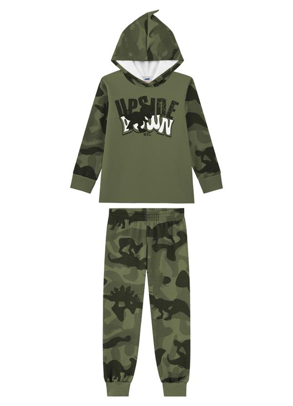Conjunto Menino Blusão e Calça em Moletom Verde